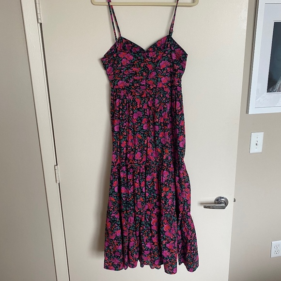AQUA Cotton Floral Print Cut Out Dress - Picture 4 of 6